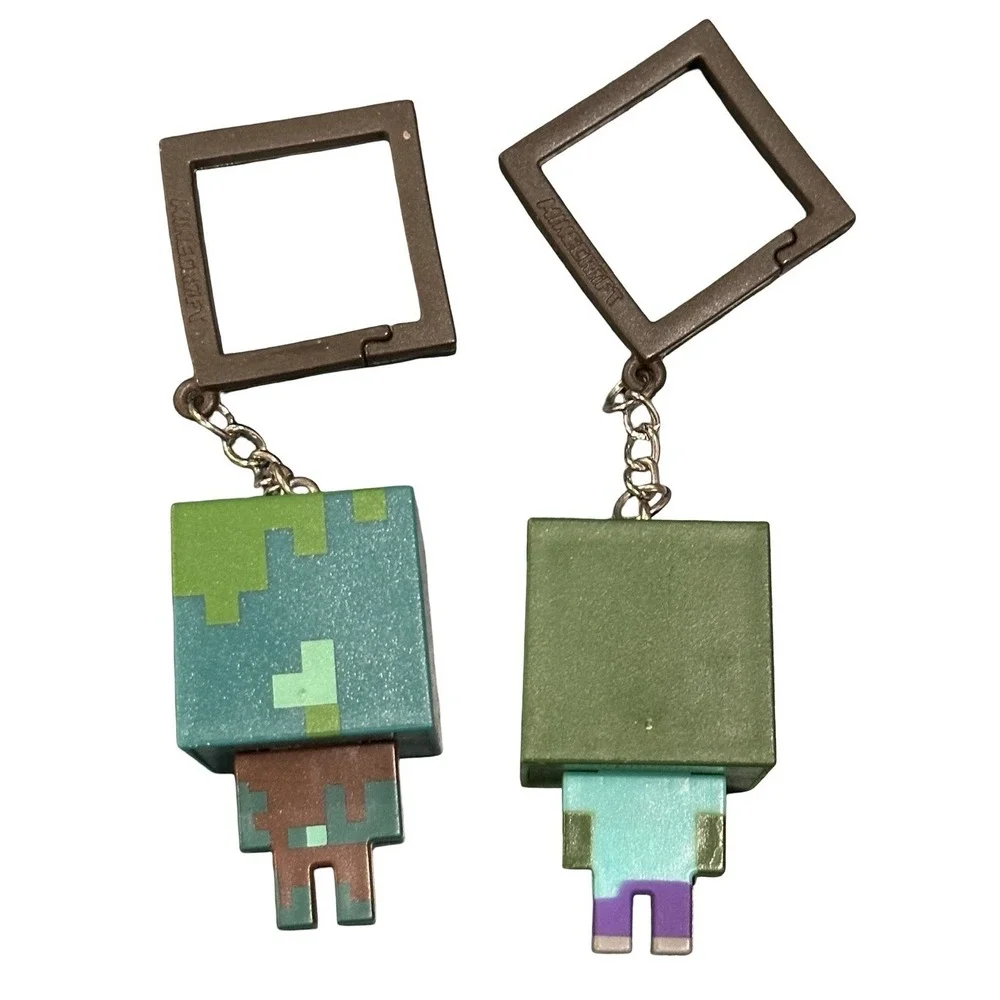 Minecraft Backpack Buddies Series 3 - Drowned &‎ Zombie Keychain Set